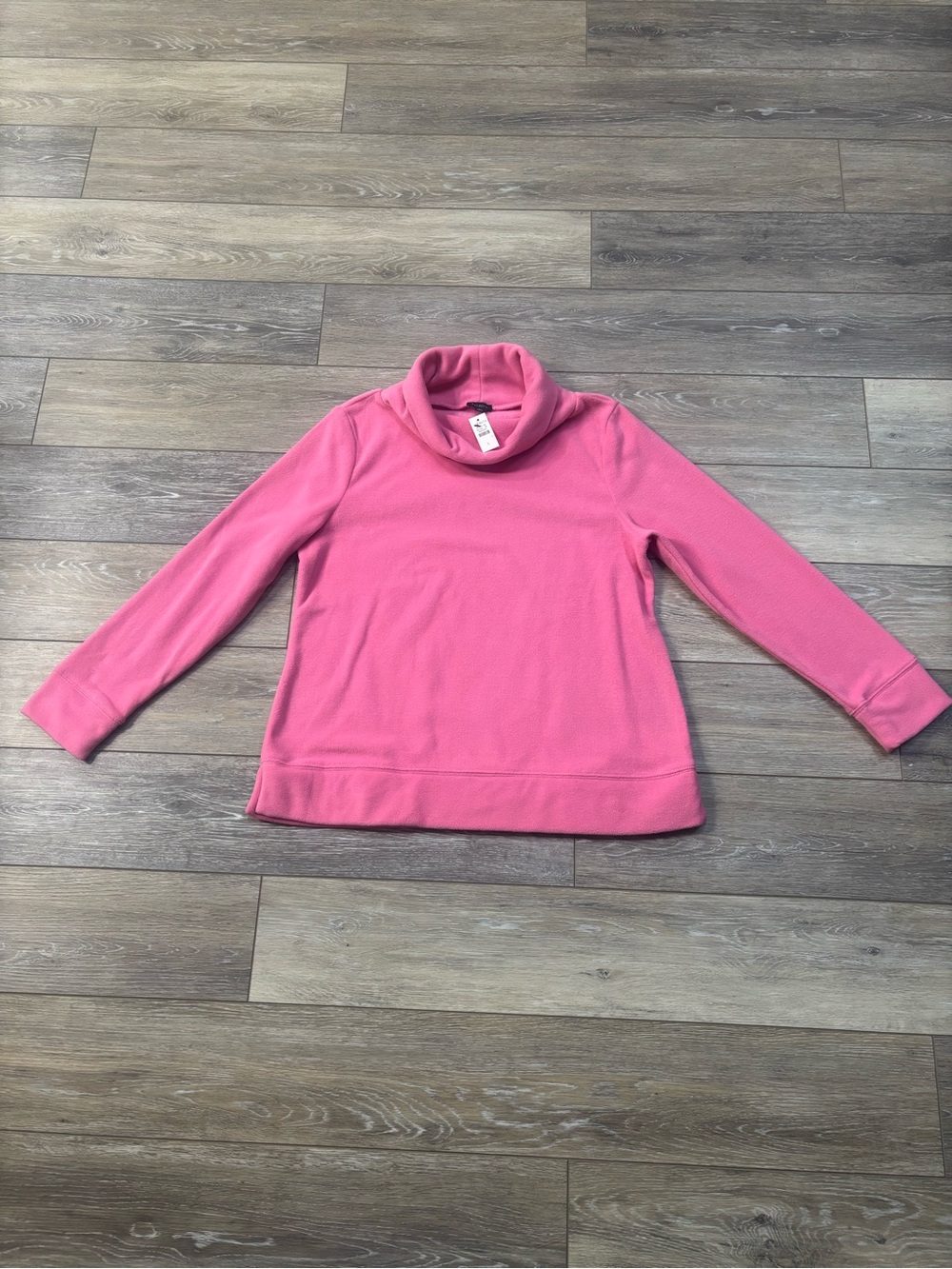 Talbots Microfleece Funnel Neck Pullover Sz L Pink Comfy Lounge Casual Cozy NWT
